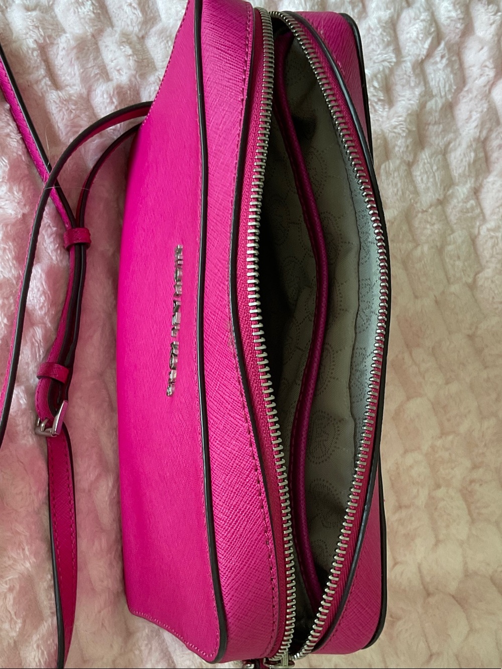 Michael Kors Hot Pink Saffiano Leather Crossbody - Picture 2 of 7
